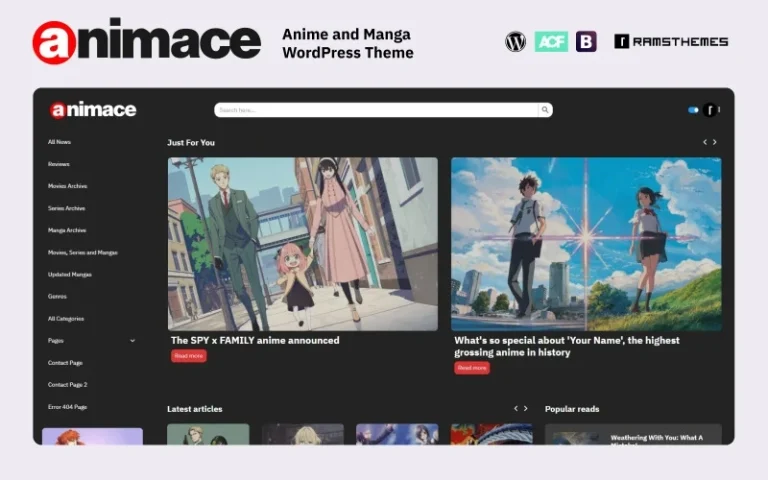 ANIMACE – Anime and Manga WordPress Theme