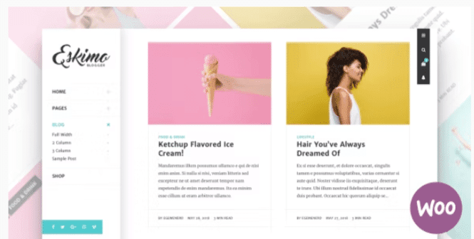 Eskimo – Minimal Personal WordPress Blog & Shop Theme