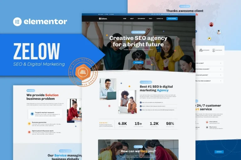 Zelow – SEO & Digital Marketing Agency Elementor Template