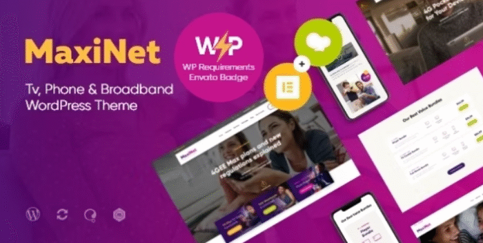 MaxiNet v | Broadband & Telecom Internet Provider WordPress Theme + Elementor