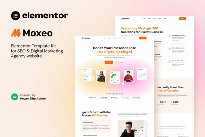 Moxeo – SEO & Digital Marketing Agency Elementor Template