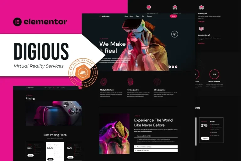 Digious – Virtual Reality Services Elementor Template