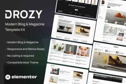 Drozy - Moderno Blog y Revista Elementor Pro Plantilla Kit