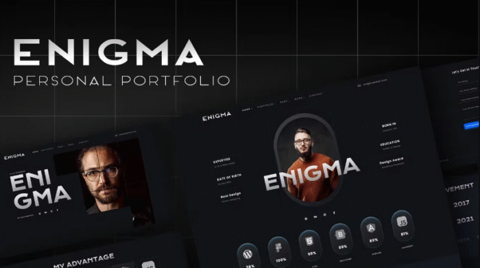 Enigma – Personal Portfolio Elementor Template