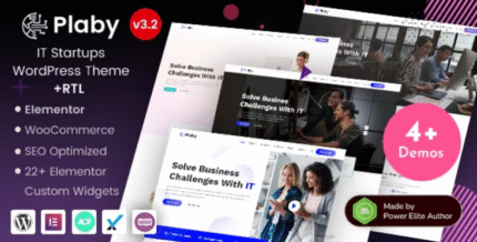 Plaby – IT Startup & Digital Services Agency Elementor WordPress Theme