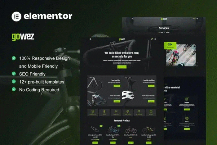Gowez Bike Shop Elementor Template Kit