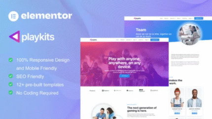 Playkits – Video Game Publisher & Shop Elementor Template