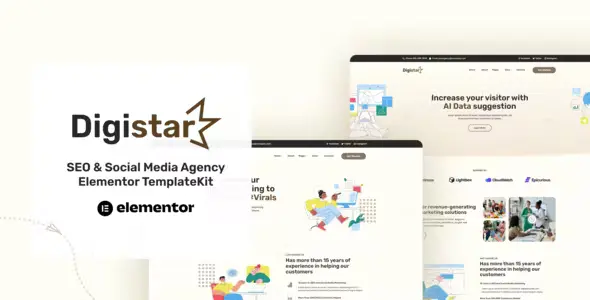 Digistar SEO Agency Elementor Template Kit