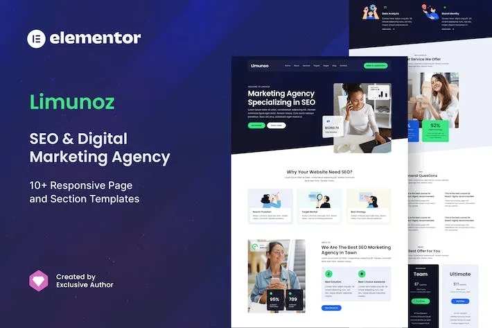 Limunoz – Digital Marketing & SEO Agency Elementor Template