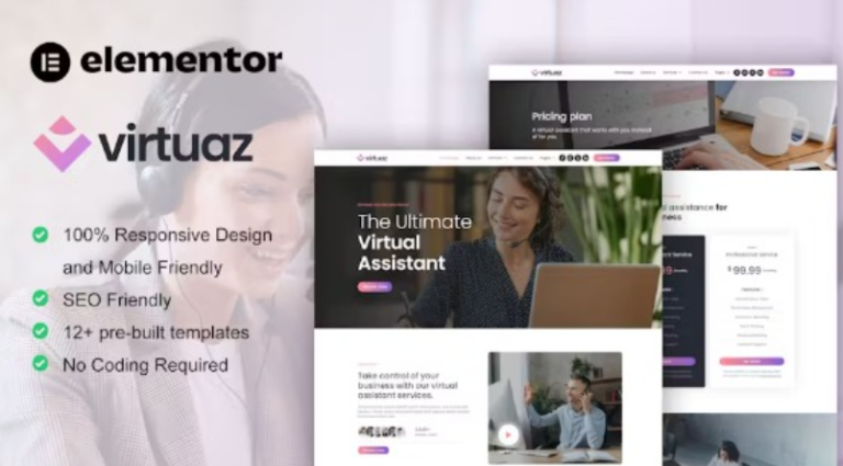 Virtuaz – Virtual Assistant Business Elementor Template