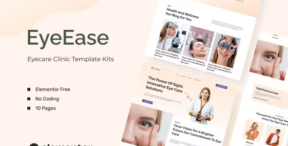EyeEase Eyecare Clinic Elementor Template Kits