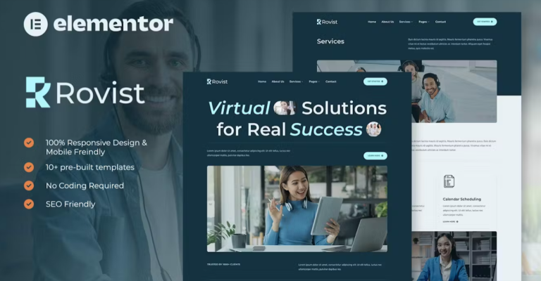 Rovist – Virtual Assistant Service Elementor Template