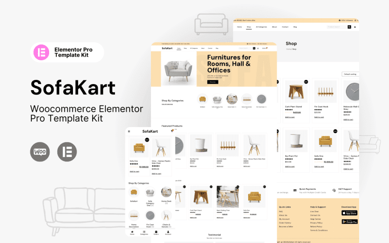 SofaKart – WooCommerce Elementor Template Kit For Furniture Store