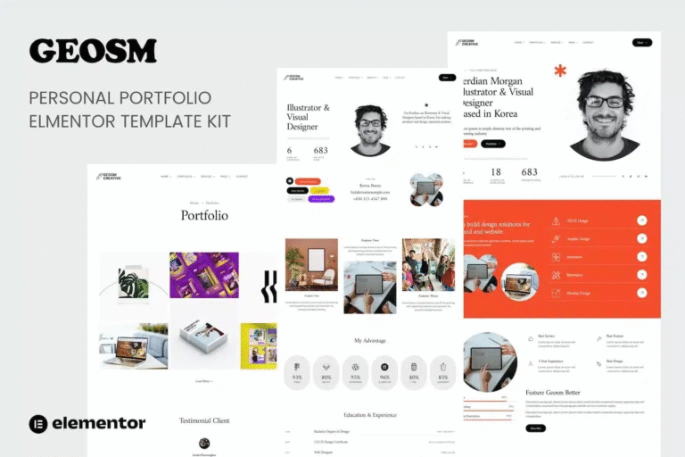 Geosm – Personal Portfolio Elementor Template
