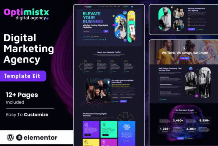 Optimistx – SEO & Digital Agency Elementor Template