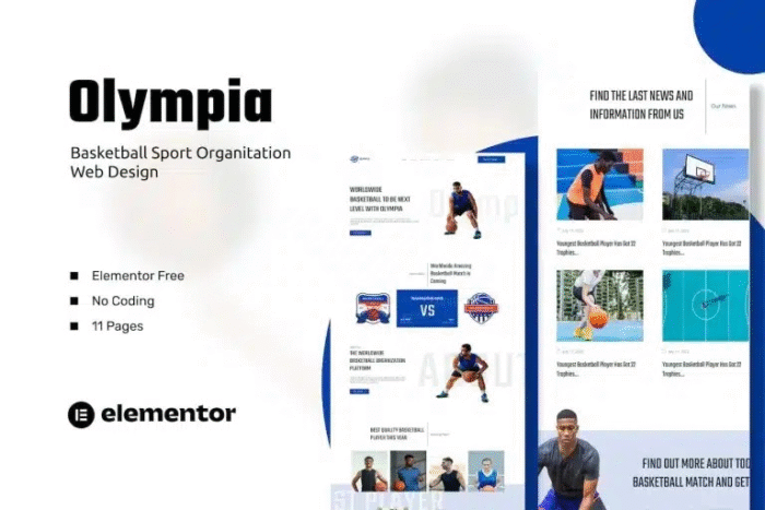 Olympia – Basketball Sport Organization Template