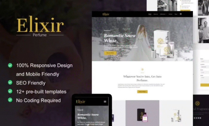 Elixir – Perfume Maker Elementor Template