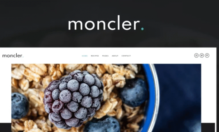 Moncler – Food Blog Elementor Template