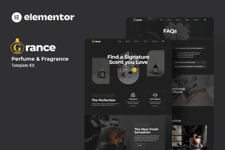 Grance – Perfume & Fragrance Elementor Template