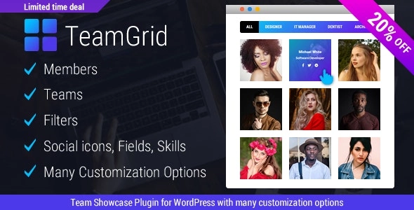Team Grid - Team Member Showcase WordPress Plugin & Team Editor Team Grid - Team Member Showcase WordPress Plugin & Team Editor
