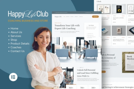 Happy Life Club – Business Tutor Elementor Template