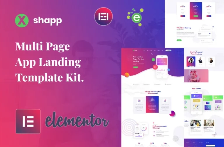 Xshapp – App Landing Elementor Template