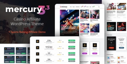 Mercury – Affiliate WordPress Theme. Casino, Gambling & Other Niches. Reviews & News