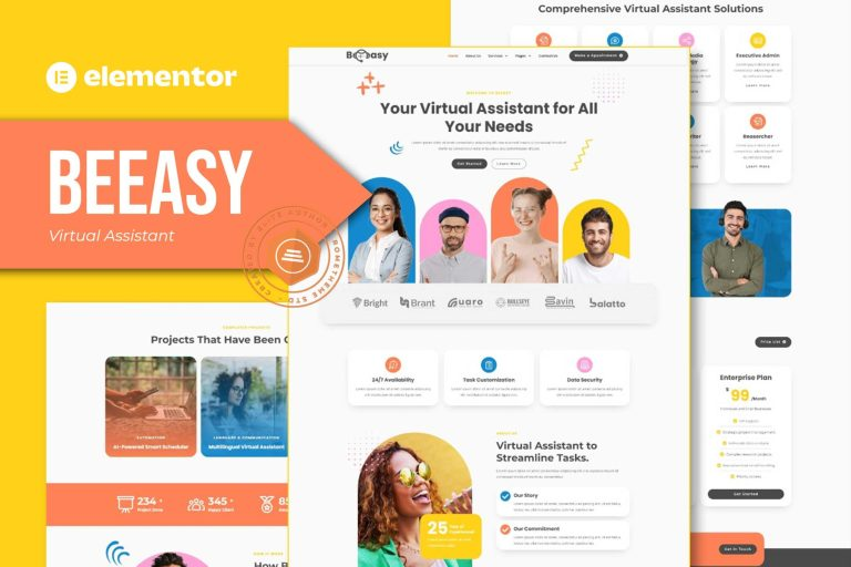 Beeasy – Virtual Assistant Elementor Pro Template