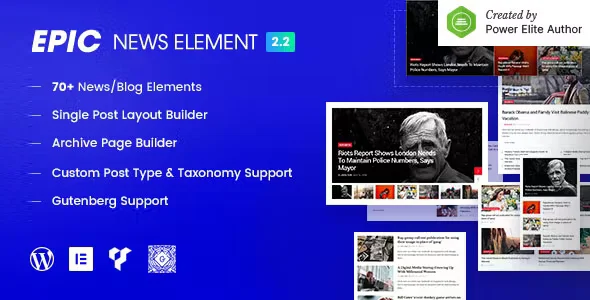 Epic News Elements para Elementor y WPBakery