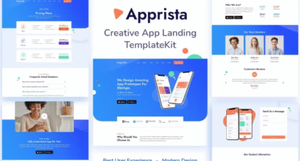 Apprista – Creative App Landing Elementor Template