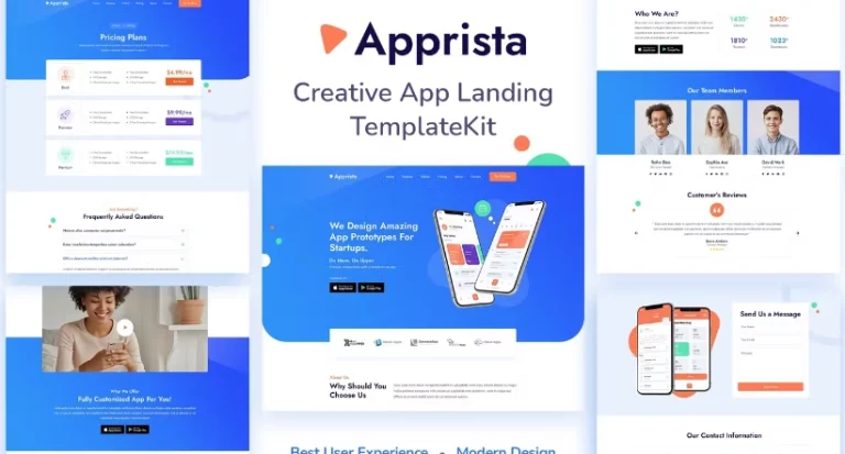 Apprista – Creative App Landing Elementor Template