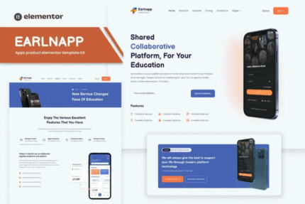 Earlnapp – Online Education App Elementor Template