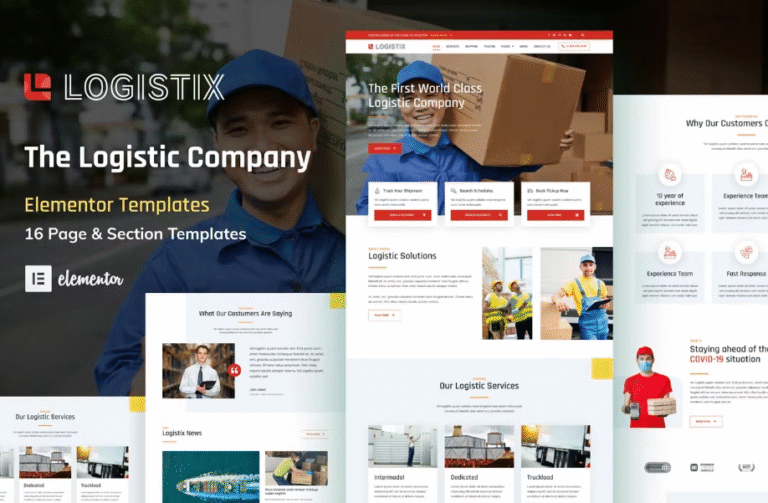 Logistix – Transportation Courier & Logistic Company Elementor Template