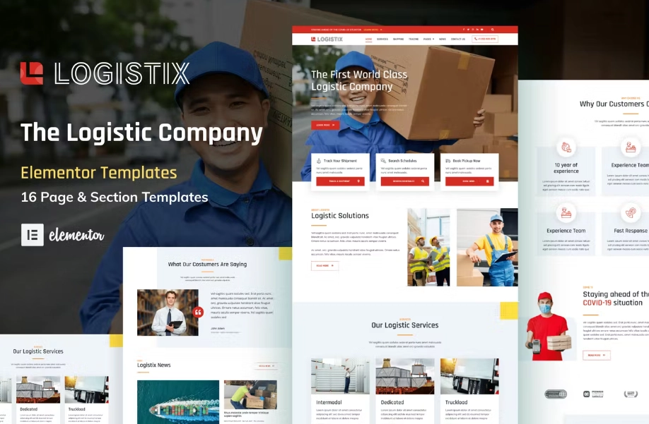 Logistix – Transportation Courier & Logistic Company Elementor Template Logistix – Transportation Courier & Logistic Company Elementor Template