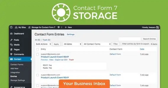 Contact Form 7 Storage Contact Form 7 Storage