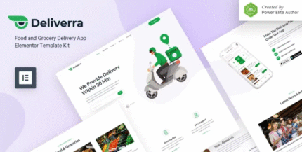 Deliverra – Food & Grocery Delivery App Elementor Template