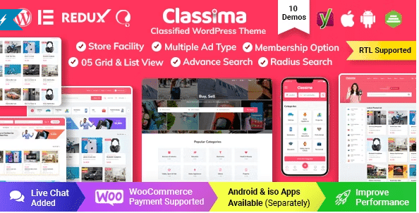 Classima - Anuncios Clasificados WordPress Tema