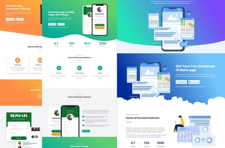 Baha – Apps Landing Elementor Template
