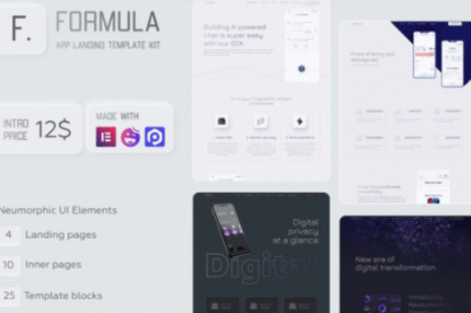 Formula – Software & App Landing Elementor Template