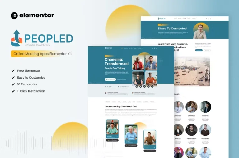 Peopled – Online Meeting App Elementor Template Peopled – Online Meeting App Elementor Template - Image 1