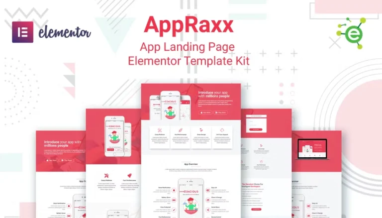 AppRaxx – App Landing Page Elementor Template