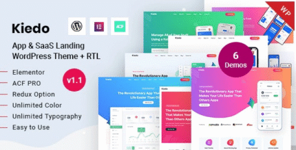 Kiedo – App & SaaS Landing WordPress Theme