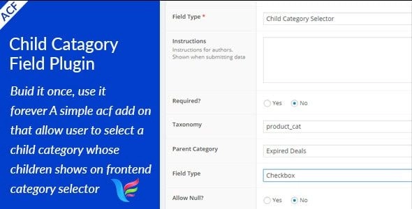 Advanced Custom Fields: Child Category selector Field