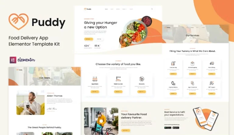Puddy – Food Delivery App Elementor Template Puddy – Food Delivery App Elementor Template