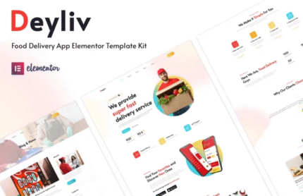 Deyliv – Food Delivery App Elementor Template