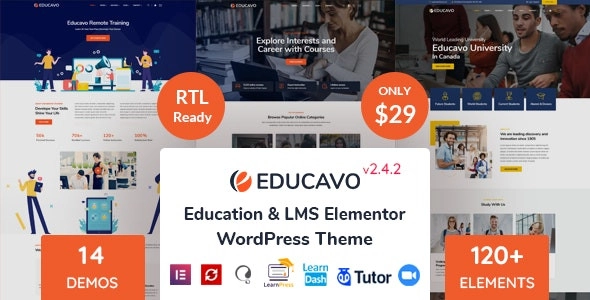 Educavo – Online Courses & Education WordPress Theme