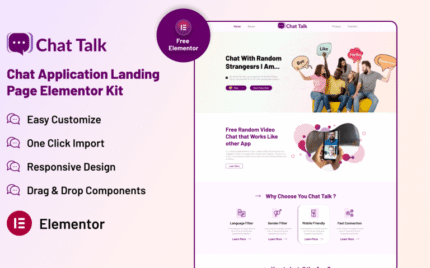 Chat Application Landing Page Elementor Kit