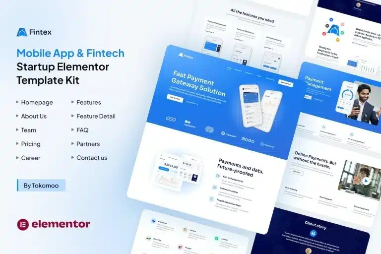 Fintex – Mobile App & Fintech Startup Elementor Template Kit Fintex – Mobile App & Fintech Startup Elementor Template Kit - Image 1