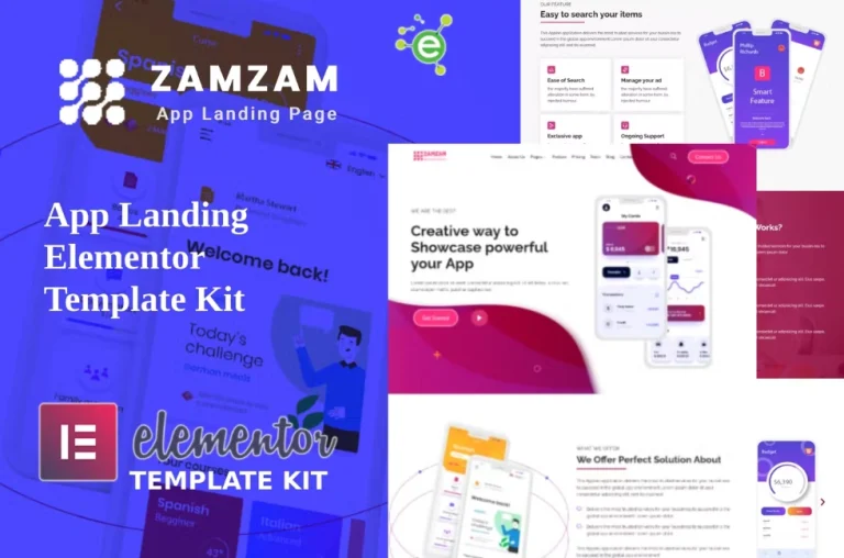 Zamzam – App Landing Elementor Template Zamzam – App Landing Elementor Template