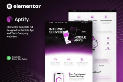 Aptify – Mobile App Landing Page & Tech Company Elementor Template